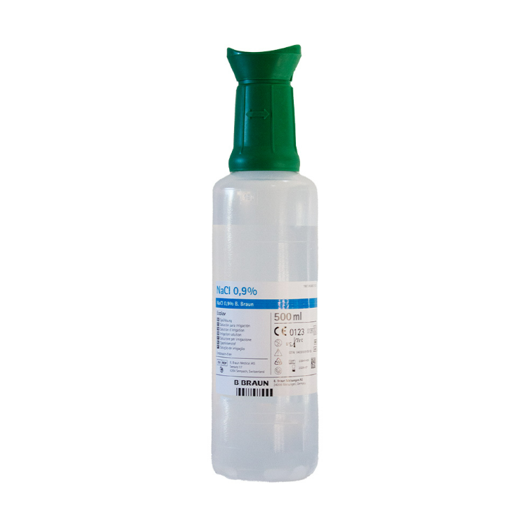 Sodium Chloride (Saline) 0.9% Irrigation Solution with EyeBath - Replacement Bottle for Eyewash Station